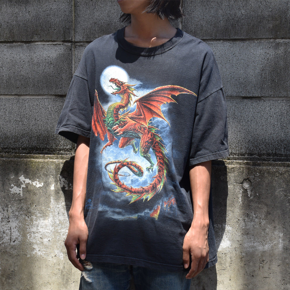 90's　Alchemy Gothic/アルケミーゴシック “WHITBY WYRM” ドラゴン アート Tee　USA製　220803