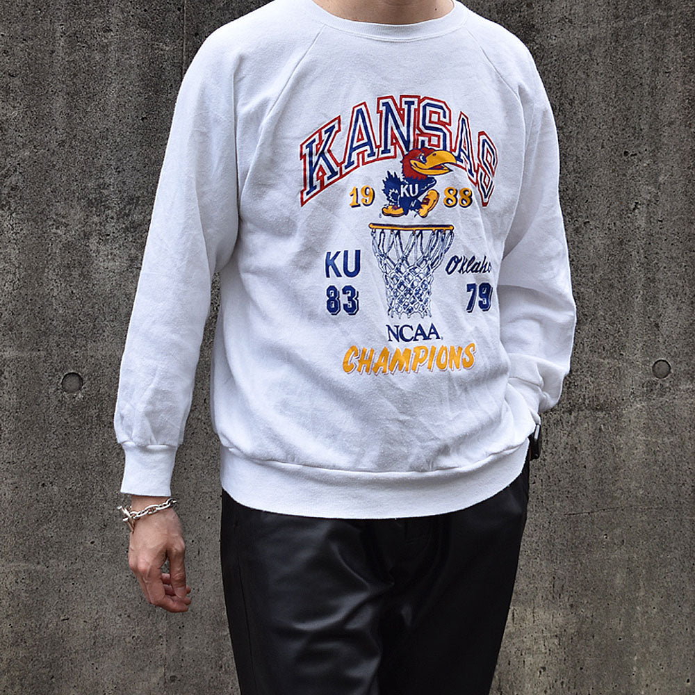 80's　Champion/チャンピオン “University of Kansas”カレッジプリント スウェット　USA製　230317