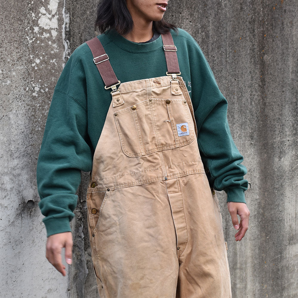 得価100%新品USA製 Carhartt カーハート ダブルニーオーバーオール 古着 W46 パンツ