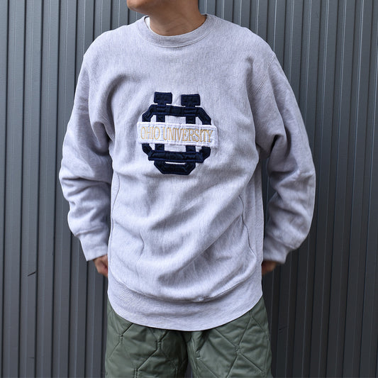 90’s Crable Sportswear "OHIO UNIVERSITY" ワッペン刺繍 リバースタイプスウェット USA製 221115