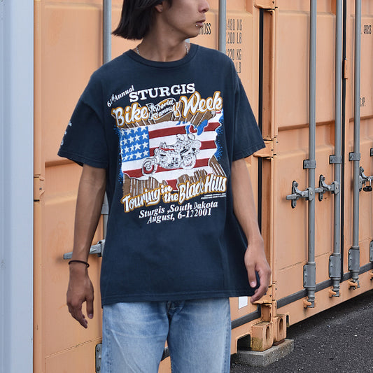 Y2K ”61th Annual STURGIS Bike Week” バイク Tシャツ USA製 220626H