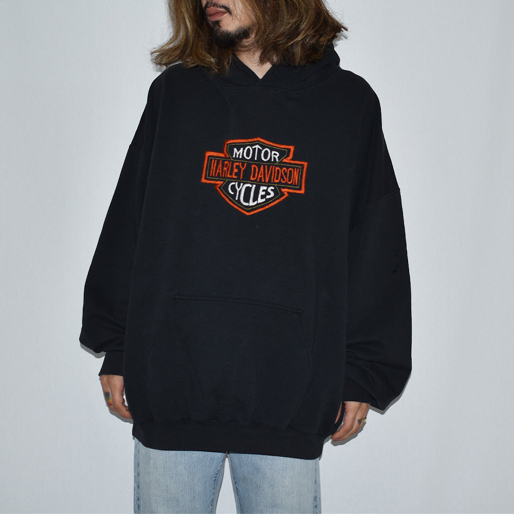 90's Harley-Davidson/ハーレー・ダビッドソン 刺繍logo パーカー 221007