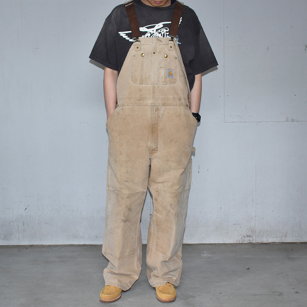 90's Carhartt/カーハート ダブルニー ブラウンダック オーバーオール