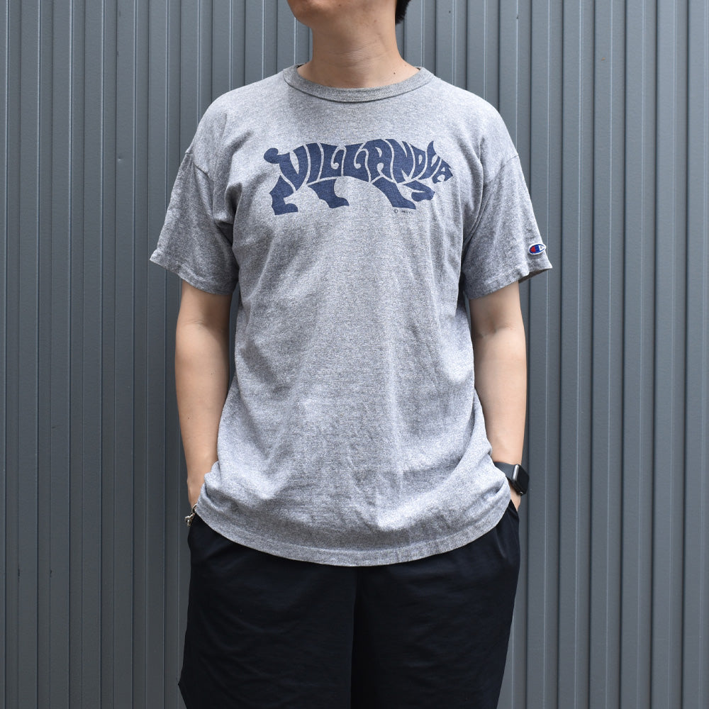 80’s　Champion/チャンピオン "VILLANOVA" 染み込みプリント！ Tee　USA製　220707