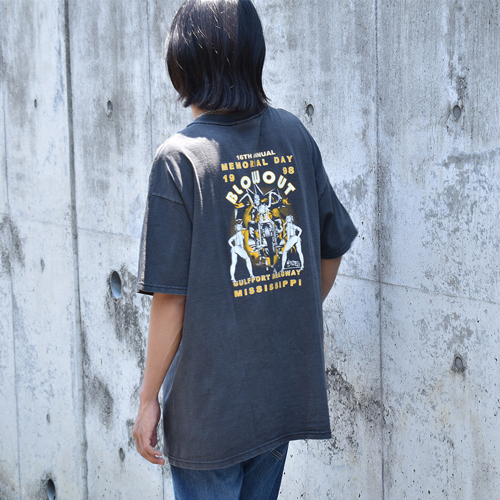 90’s　”16th ANNUAL MEMORIAL DAY BLOW OUT 1998” MOTORCYCLE Tee　USA製　220628