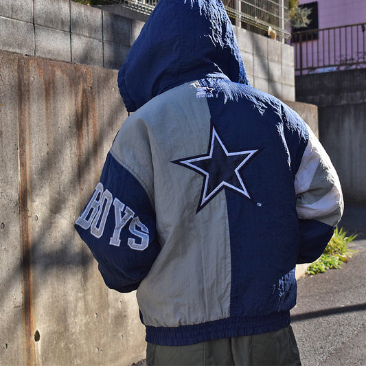 90’s STARTER “NFL Dallas Cowboys” 中綿入り ナイロンプルジャケット 230105
