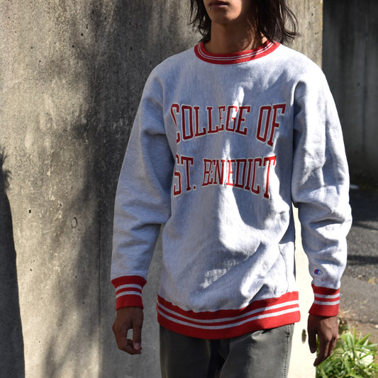 90’s Champion “COLLAGE OF ST.BENEDICT” 配色リブ RWスウェット USA製 221004