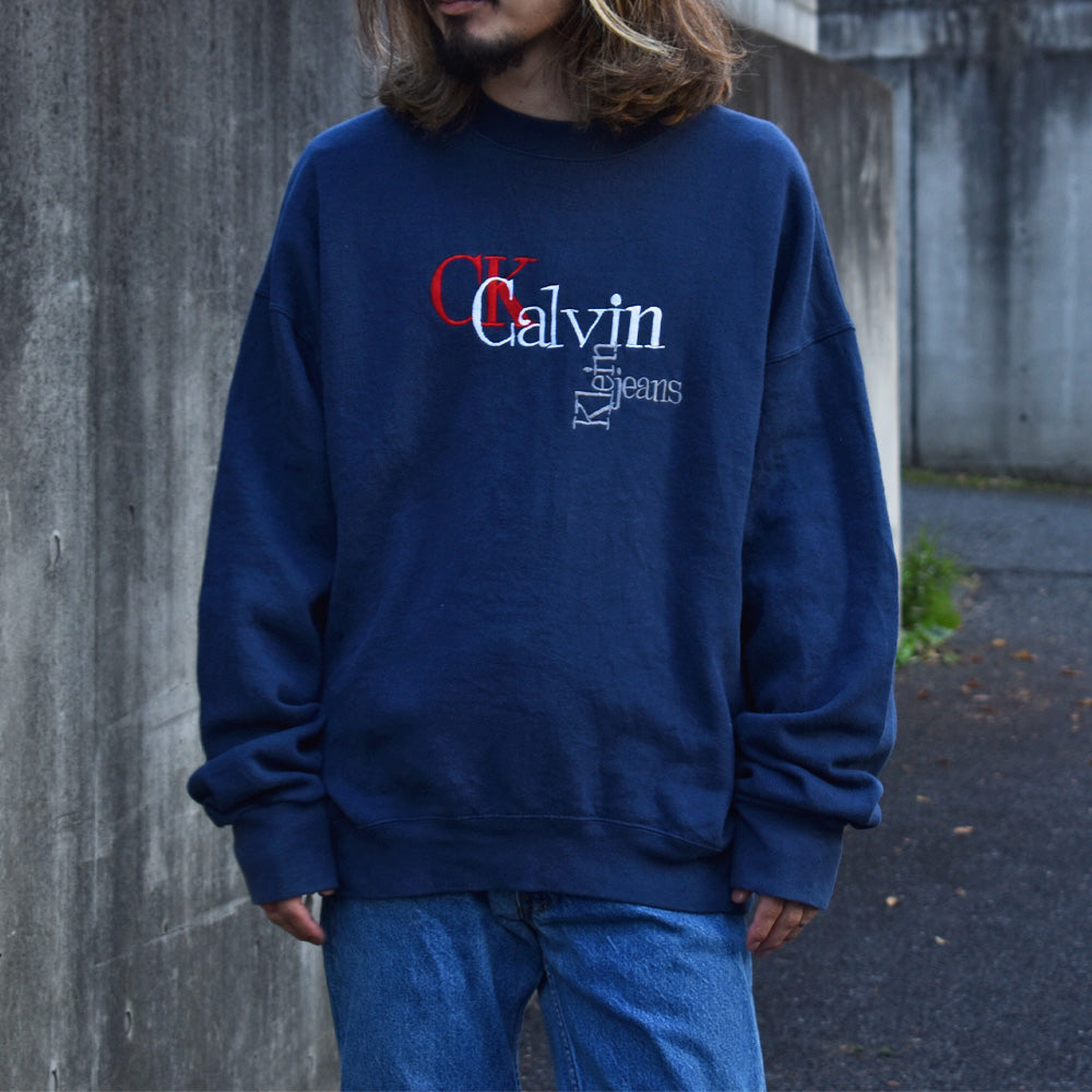90's　ブートレグ Calvin Klein/カルバン・クライン ロゴ刺繍 スウェット　221028