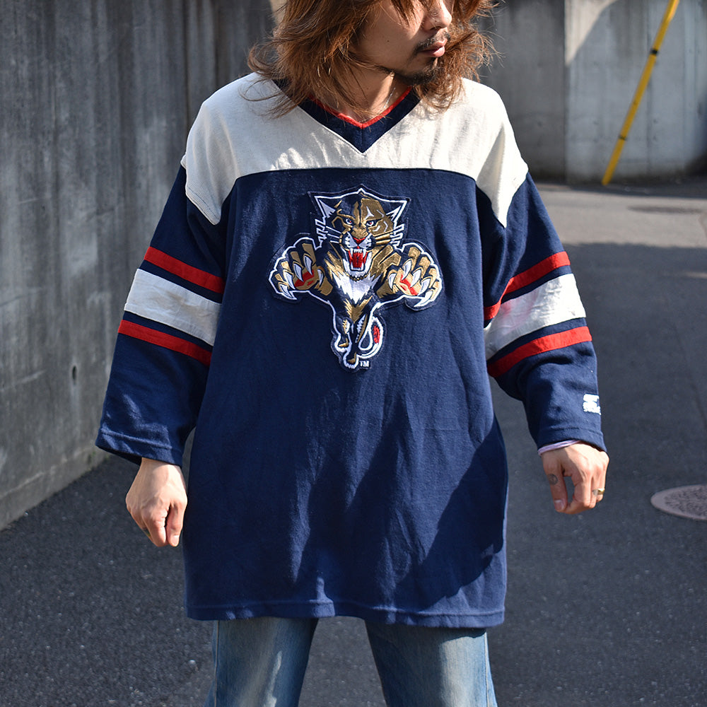 90's　STARTER “NHL Florida Panthers” ゲームシャツ　230401