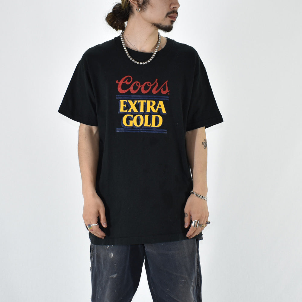 90's　Coors/クアーズ “EXTRA GOLD” 両面プリント Tee　USA製　220429