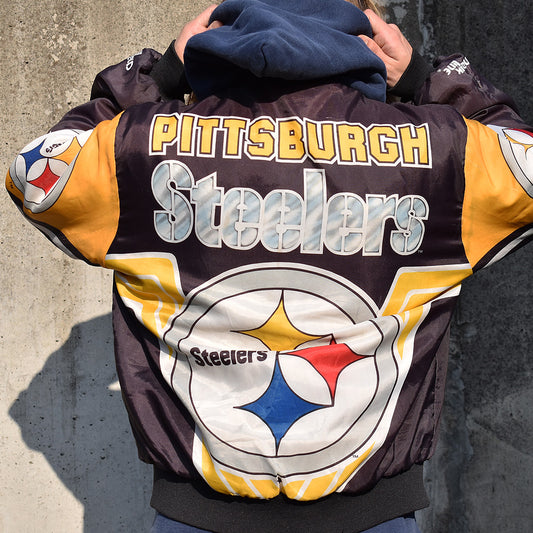 80's　Chalk Line “NFL Pittsburgh Steelers” ナイロン アワードジャケット　USA製　230401H