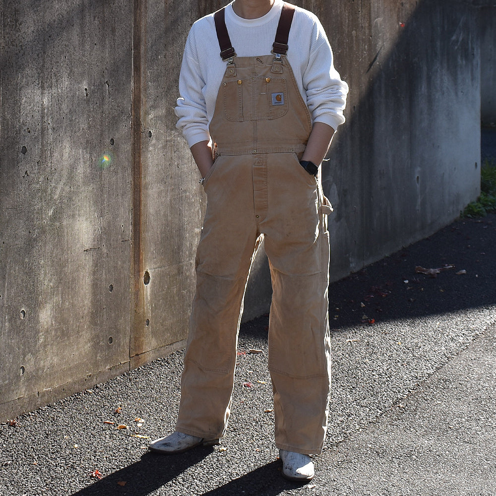 90's　Carhartt/カーハート ダブルニー ブラウンダック オーバーオール　221213