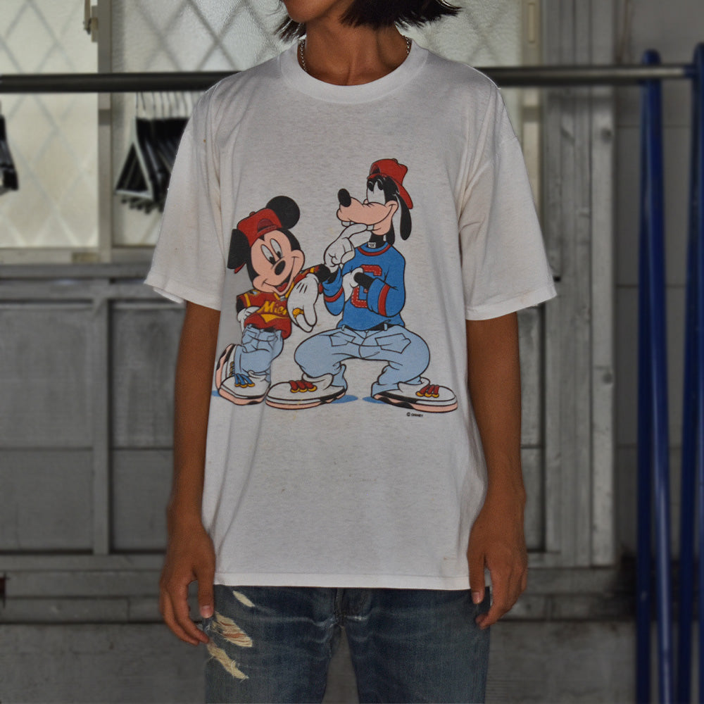 90’s　Disney/ディズニー ”Mickey & Goofy” Kris Kross パロディ Tee　USA製　220731